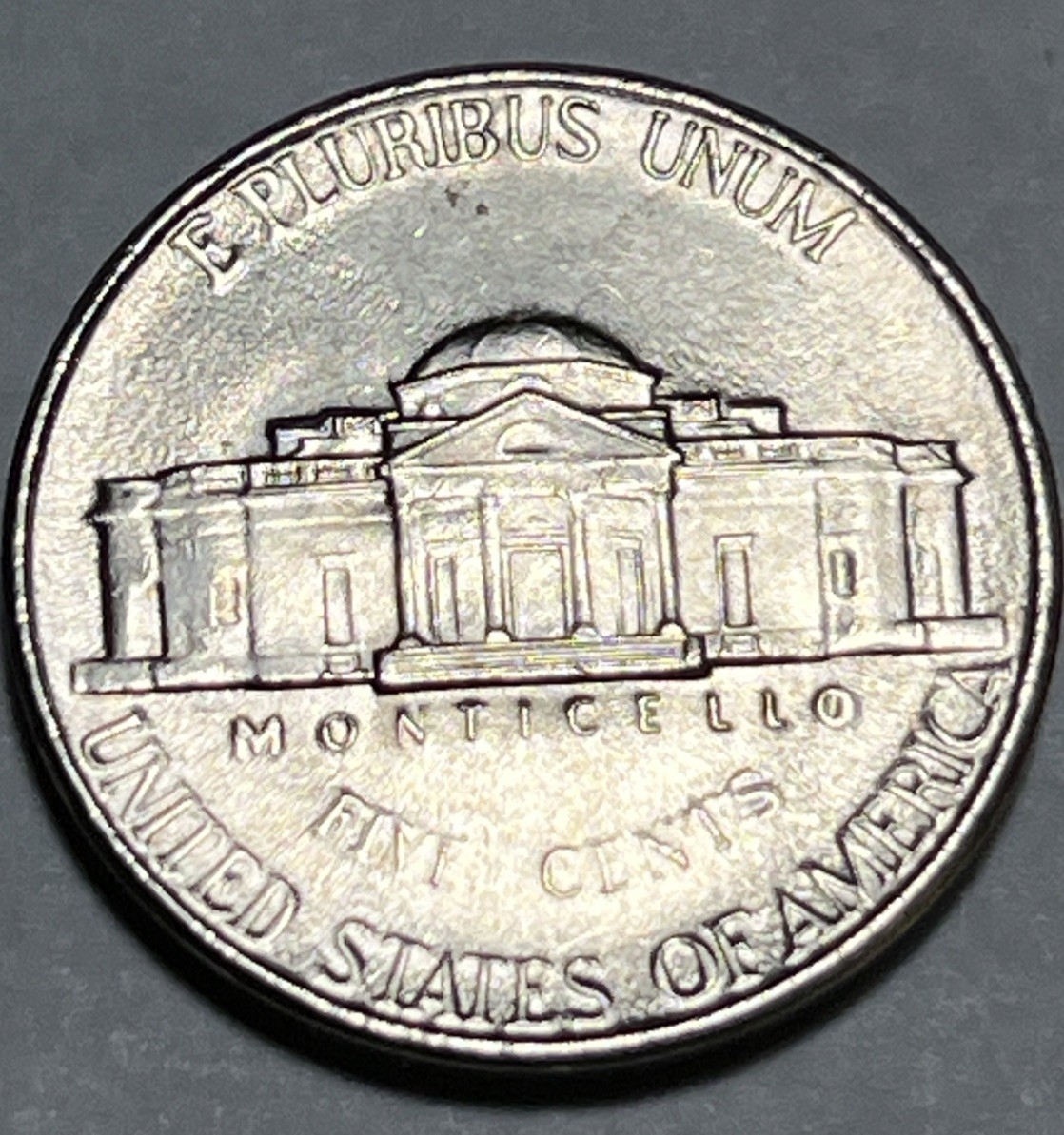2002 P Jefferson Nickel Error Weak Strike Through Grease Faint Date & Lettering