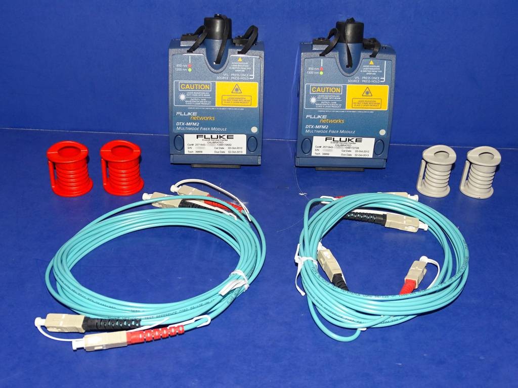 LOT OF 2 Fluke Networks DTX-MFM2 MultiMode Fiber Module WITH WHAT YOU SEE!