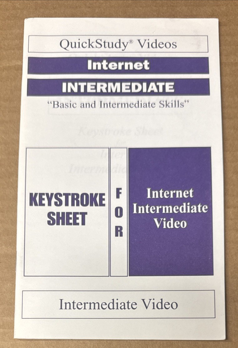 QuickStudy Videos : Internet Intermediate, “Basic & Intermediate Skills” (GOOD)