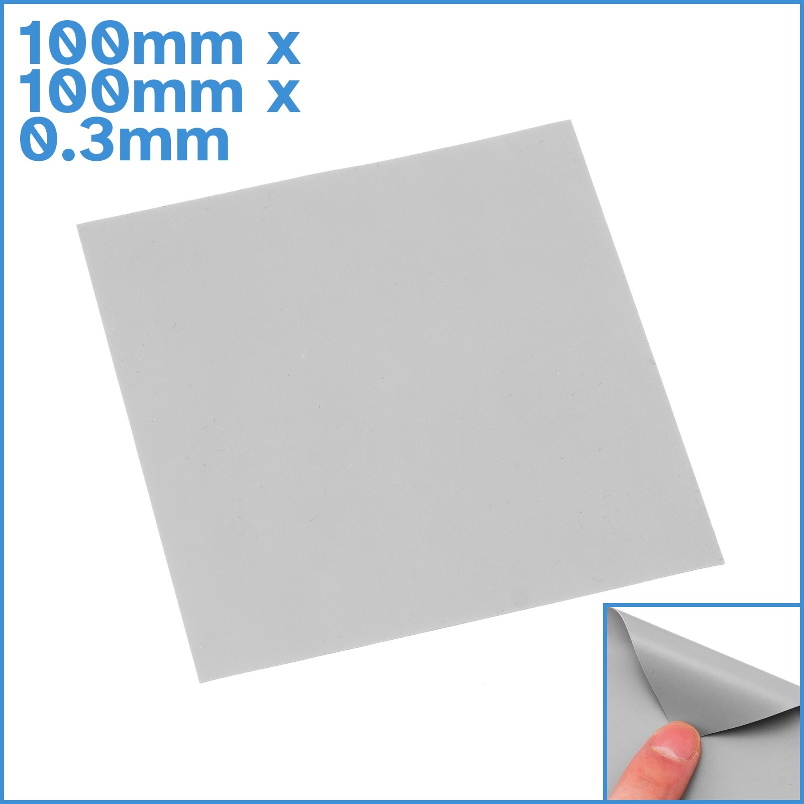 100mm x 100mm x 0.3mm Thermal Pad Silicone Based Interface Sheet Heat Conduction