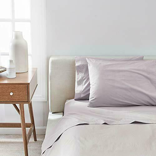 Splendid Washed Percale Cotton Sheet Set Twin Light Purple Mist 400 tc New $117