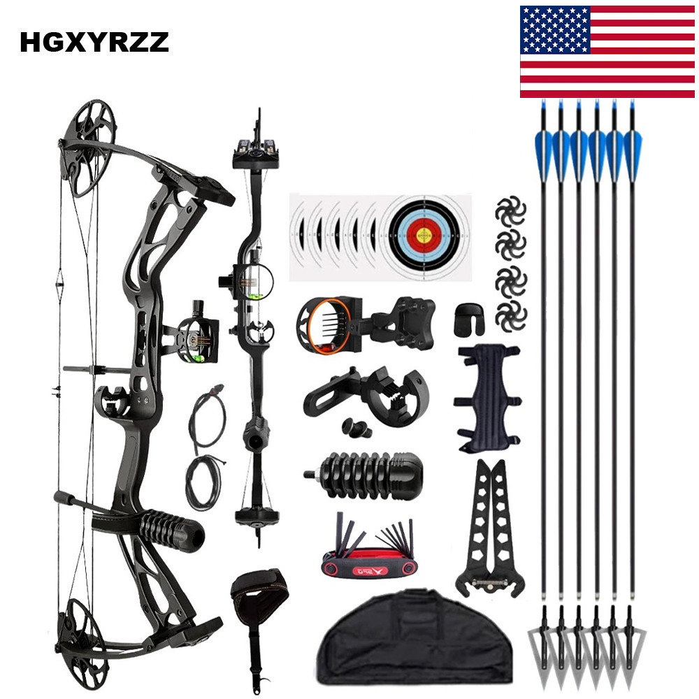Compound Bow Carbon Arrow RTS 0-70lb Right Handed Target Release Aids Arm Guards
