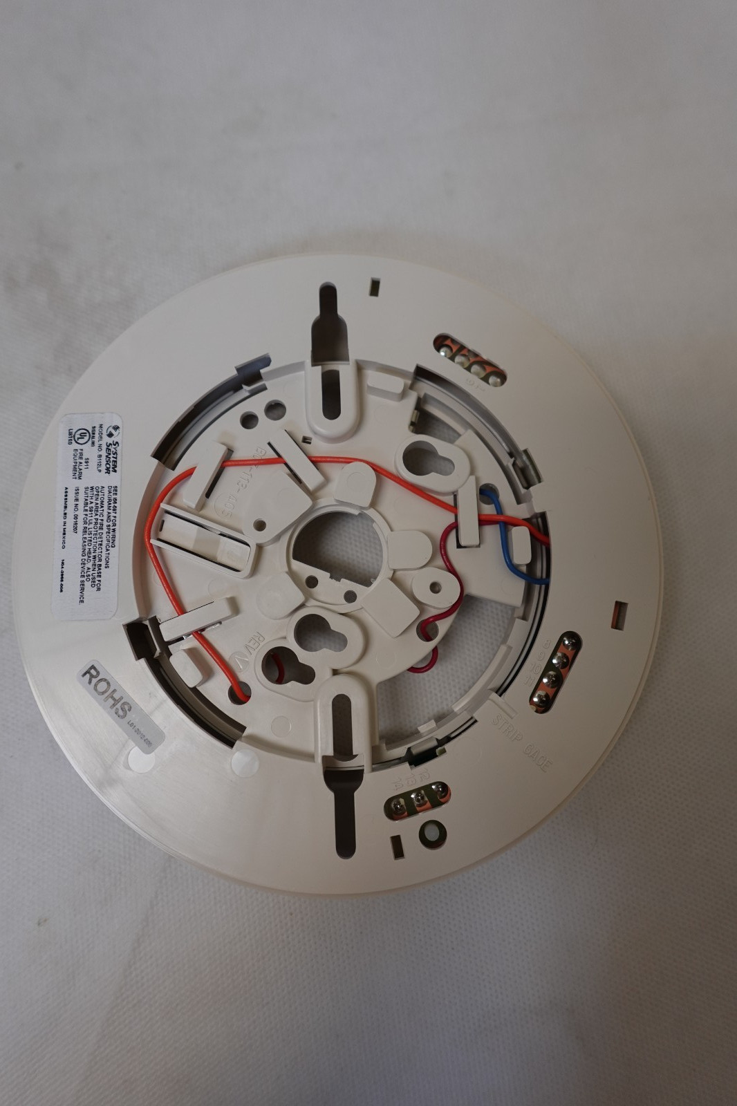 Smoke Detector Base, 6", 4 Wire W/Relay, 24 Volt. System Sensor Model #B112LP