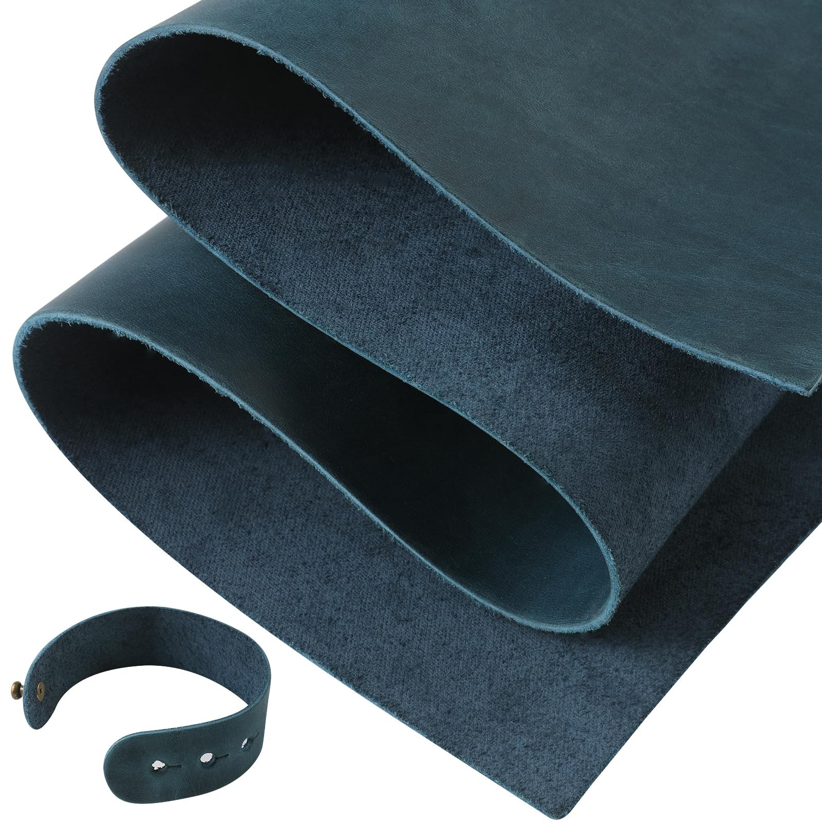 12''X24'' Blue Leather Sheets for Crafts 2mm Full Grain Leather Tooling Leather