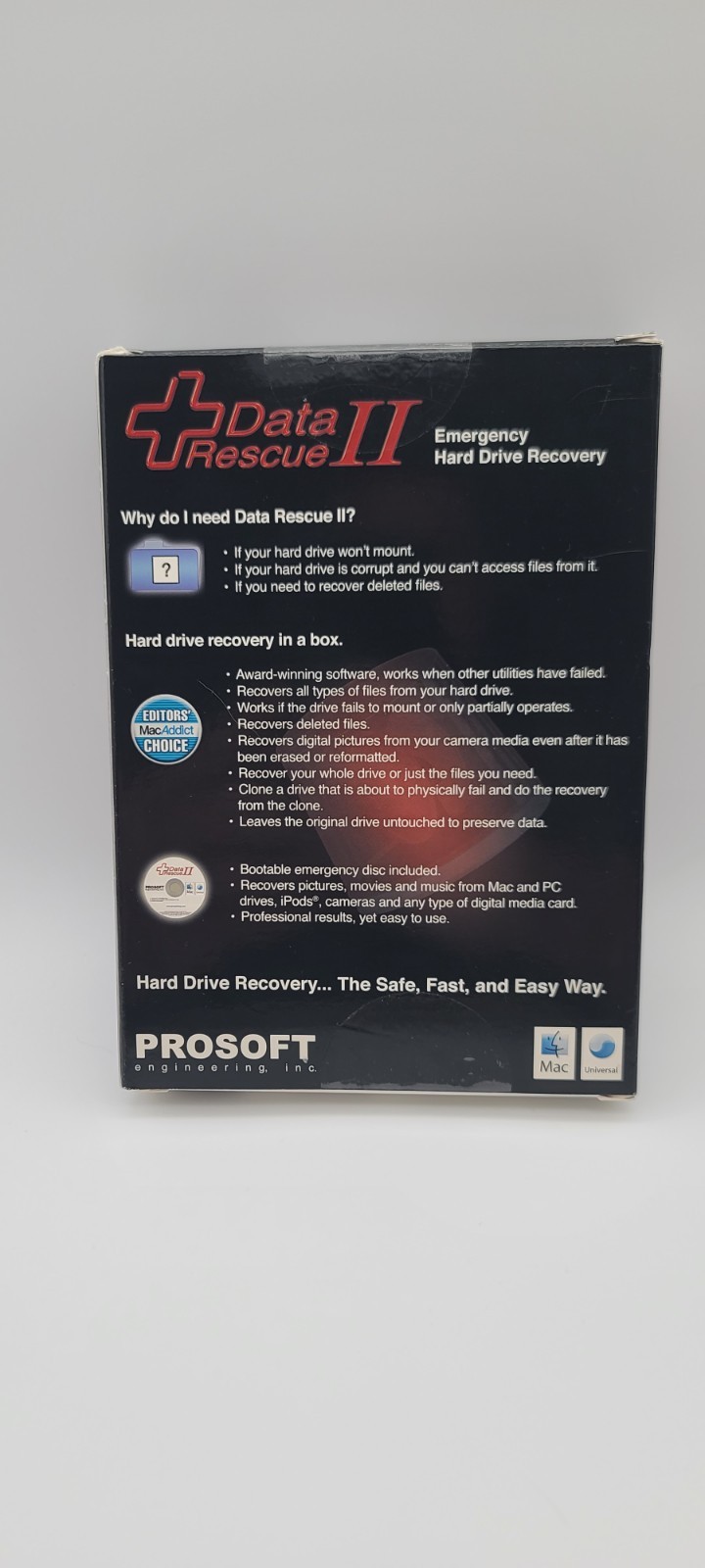 PROSOFT Data Rescue II Data Recovery CD for Mac SEALED