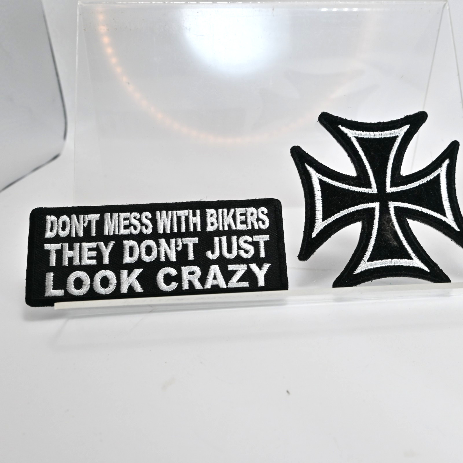 Ivamis trading co Biker Patches black and white