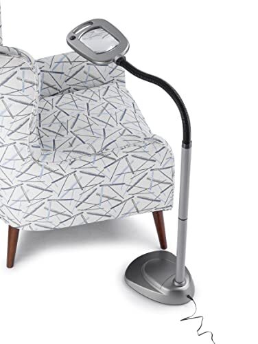 LIGHT IT! MULTIFLEX 12-LED FLOOR MAGNIFIER LAMP 20072-401 - SILVER