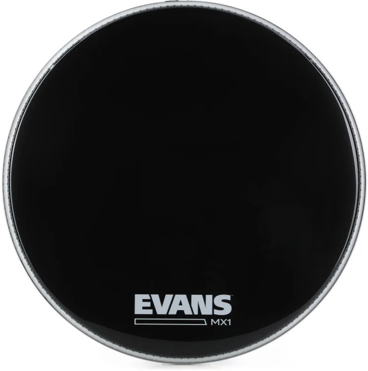 Evans MX1 Marching Bass Drumhead - 18 inches, Black