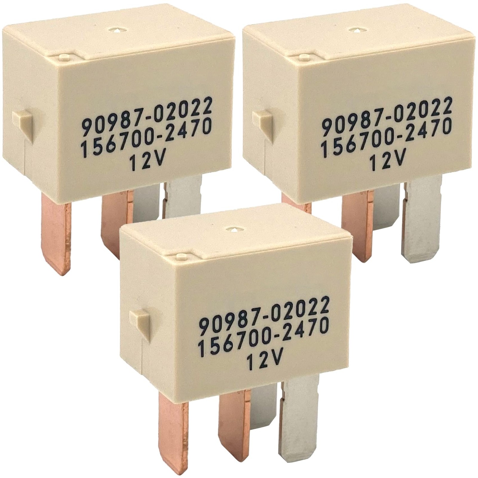 90987-02022 156700-2470 Relay 3-Pack - OEM 12V DC 30A 4-Pin Automotive Relay...