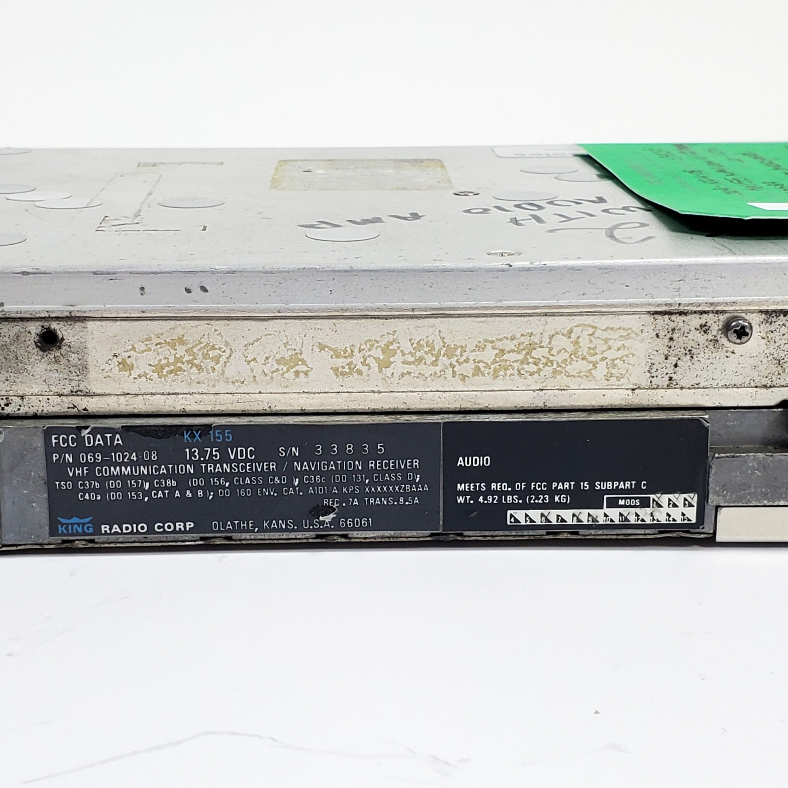 Bendix King KX 155 Nav/Com Non-Glideslope 14V w/ LED Display - 069-1024-08