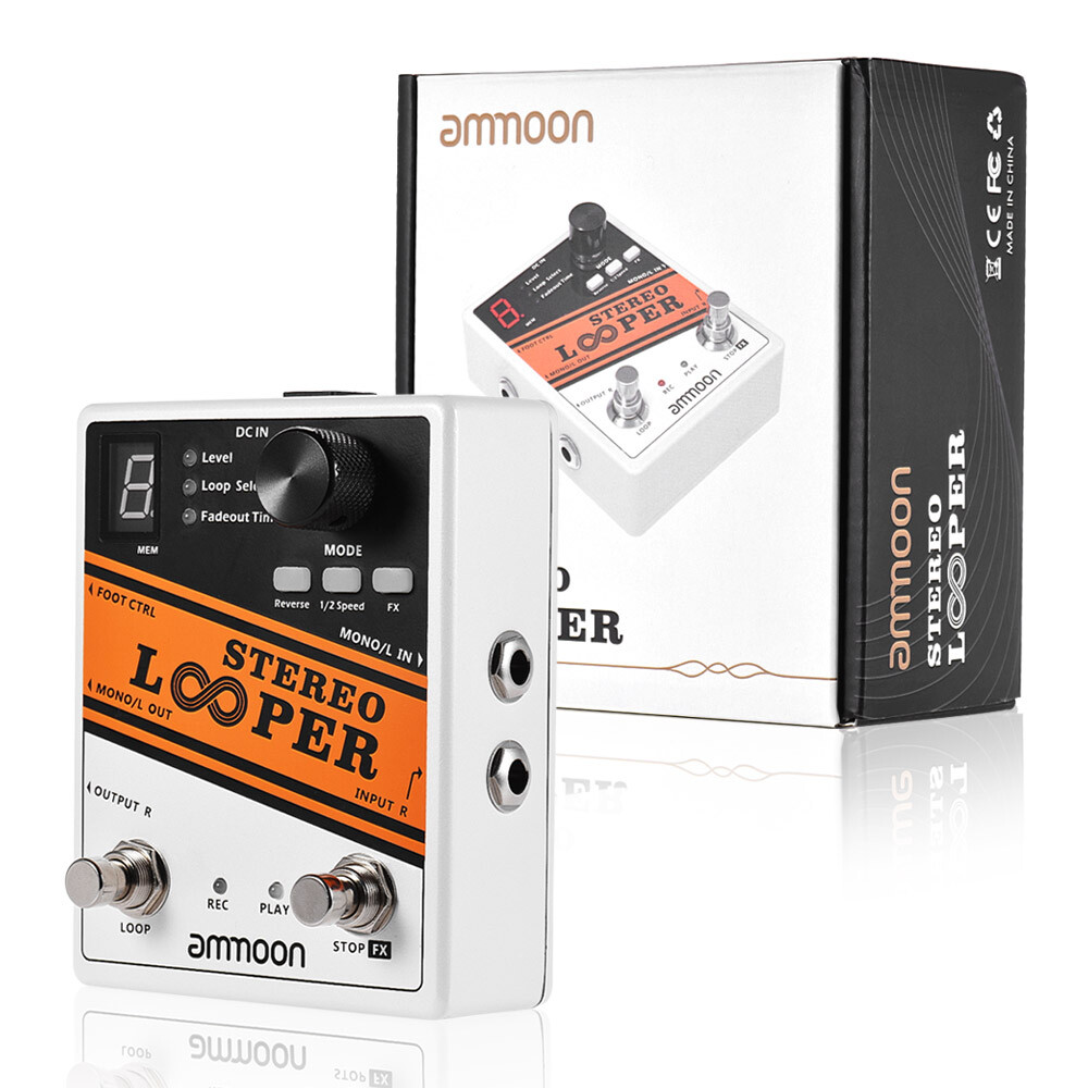 Stereo Looper Guitar Effect Pedal 10 Loops Dual Footswitches  R1Z4