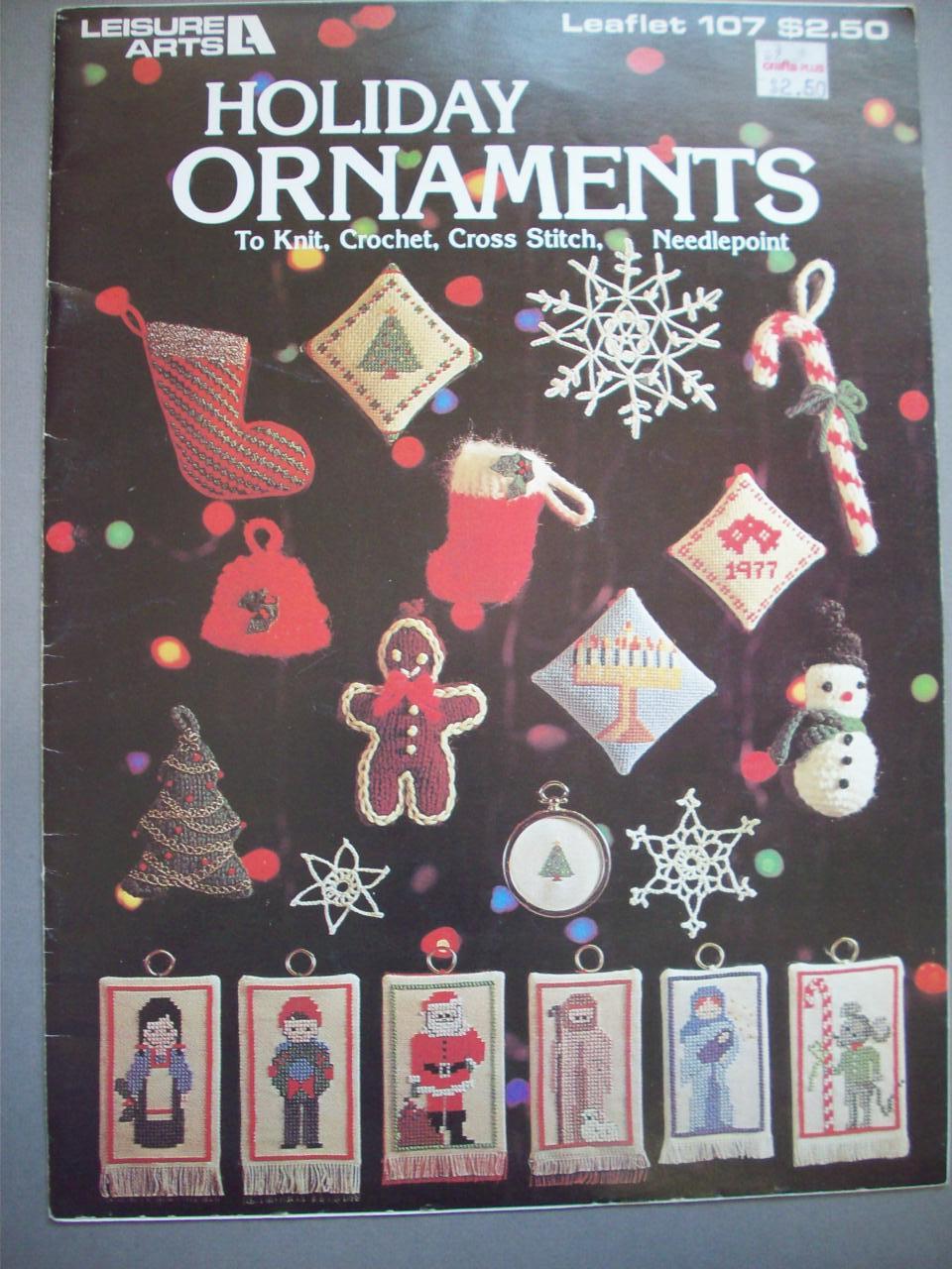 Holiday Ornaments crochet knit needlepoint cross stitch patterns