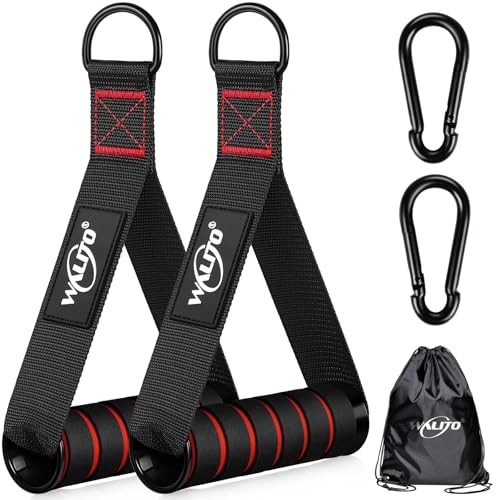 Exercise Handles, Cable Machine Handles for Gym Cable Attachments 1-Black Red