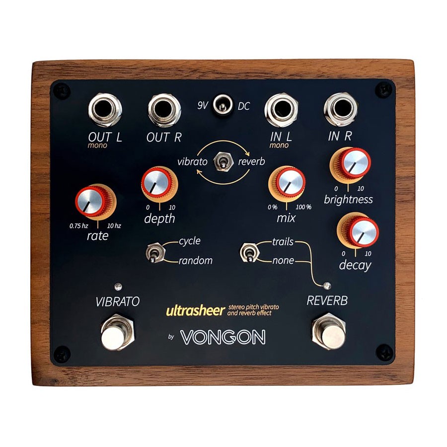 Vongon Ultrasheer Stereo Reverb and Vibrato Guitar Effect Pedal