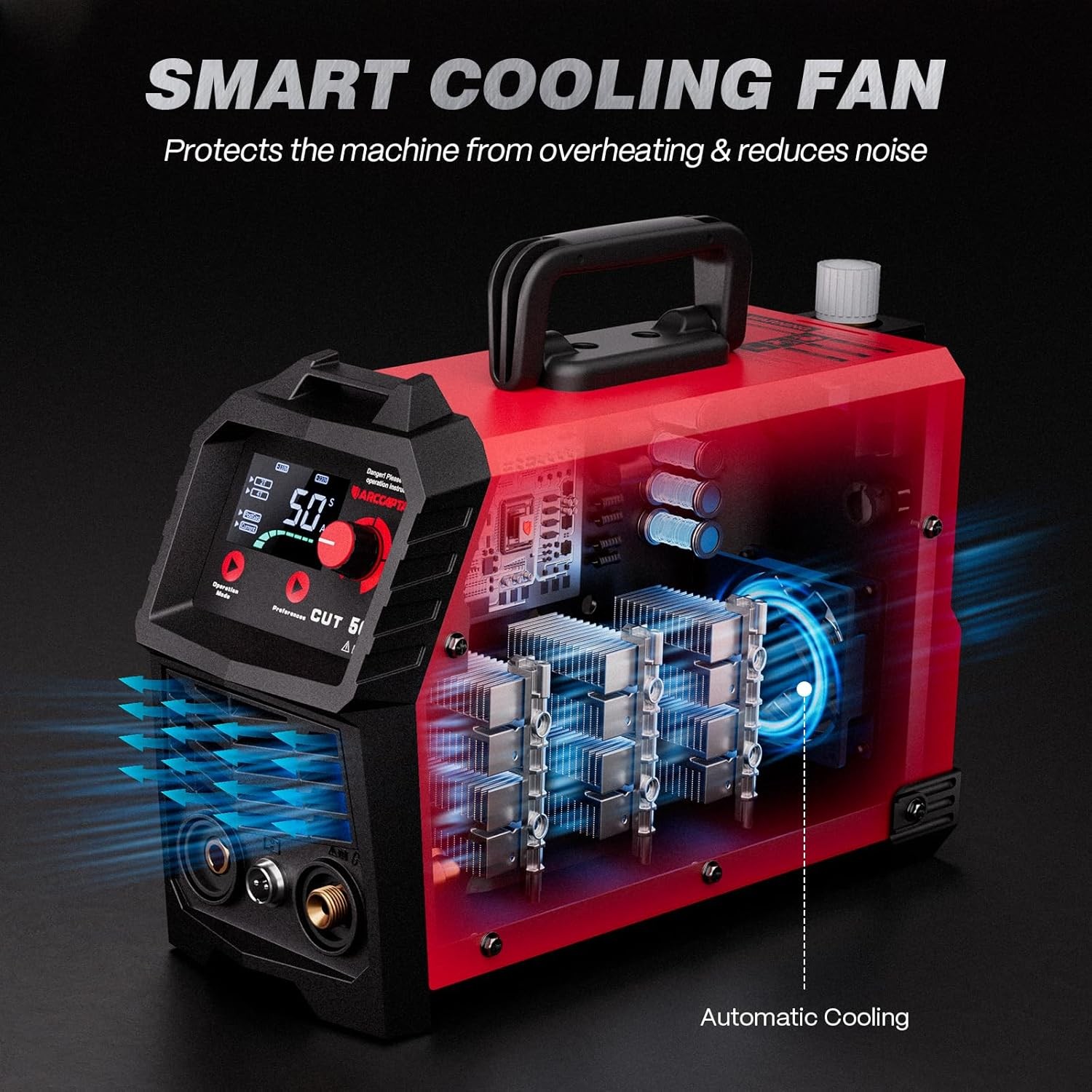 ARCCAPTAIN Plasma Cutter 50A Air Cutting Machine Dual Voltage LED Display IGBT
