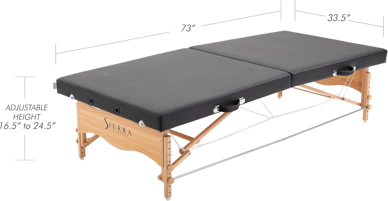Low-Level Portable Massage Table, SC-1004 (Black)