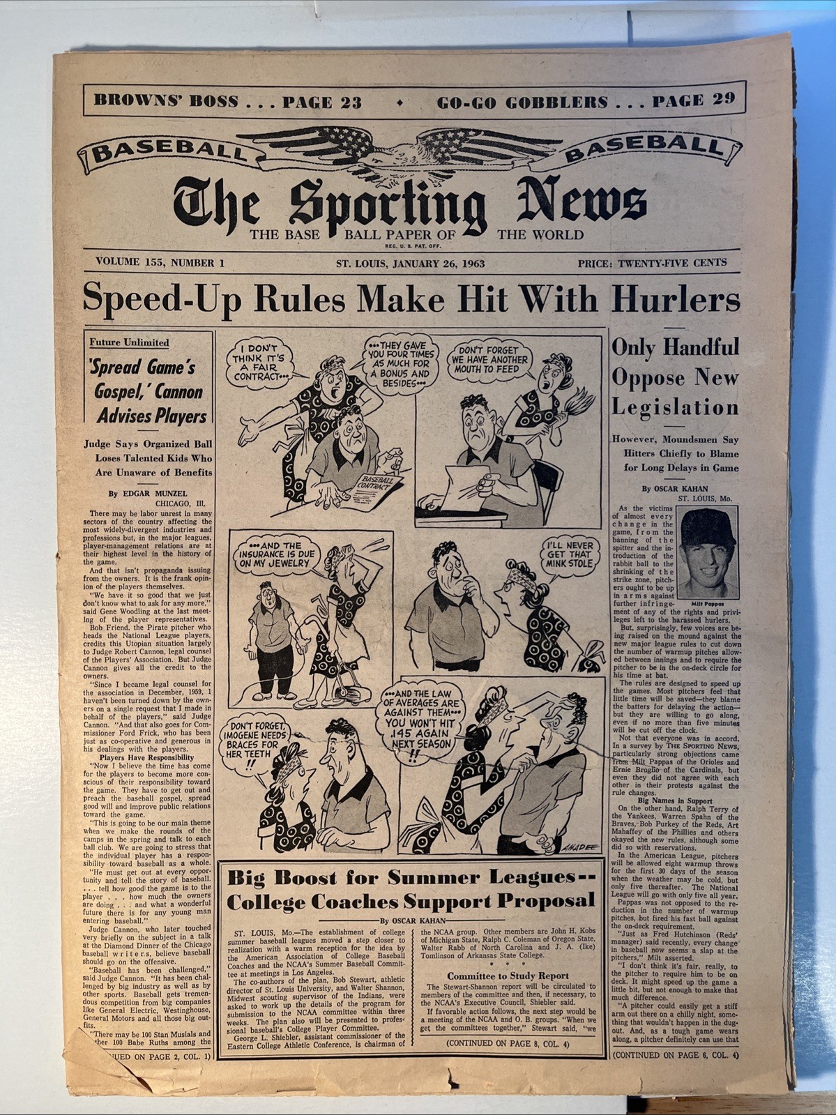 The Sporting News January 26, 1963 Mickey Ashburn, Mathews  (B179)