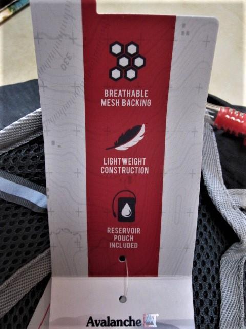 Avalanche TRAILBLAZER Hydration Bag 2 Ltr 68 oz NWT Grey Backpack