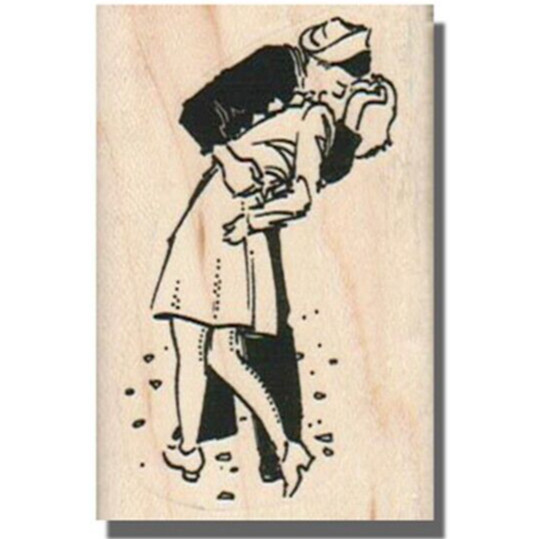 Sailor Kissing Nurse RUBBER STAMP, Love, Patriotic, Retro Lady,Military,Navy,WW2