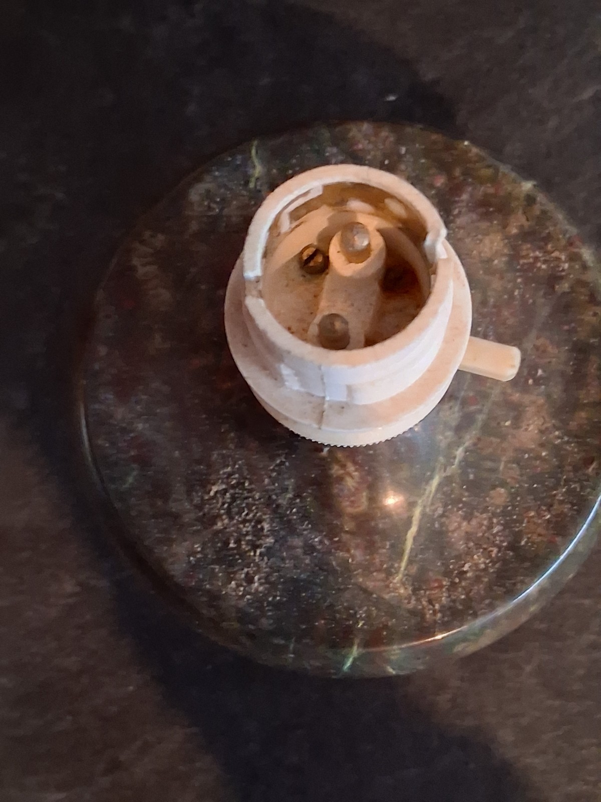 Cornish Serpentine Stone Lamp Base Vintage Mid Century Project Light