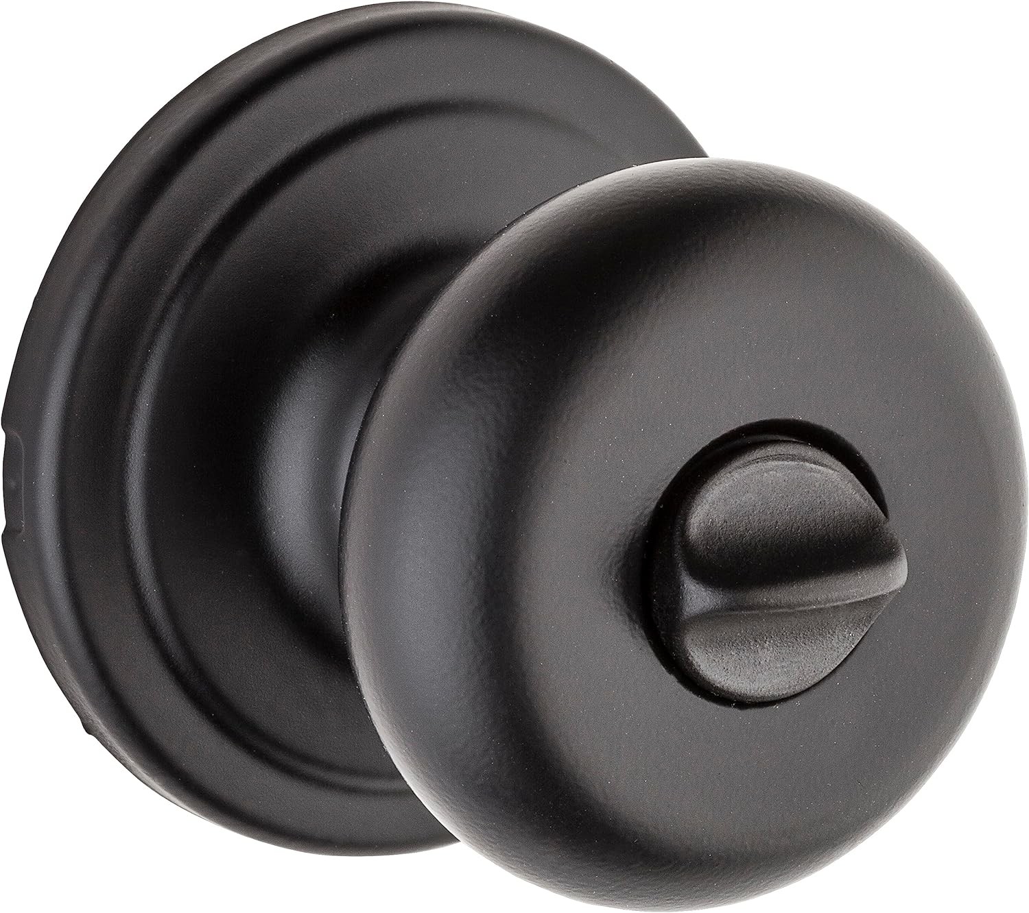 Kwikset Hancock Interior Privacy Door Knob with Lock, Privacy, Matte Black