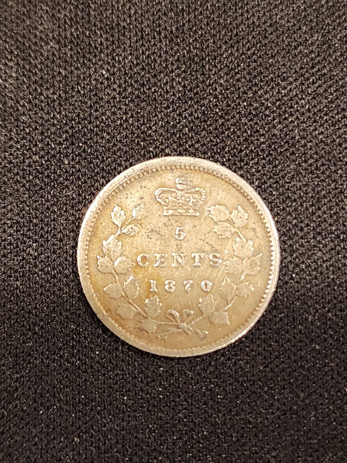 1870 Canada 5 Cents - Raised Border Silver Coin