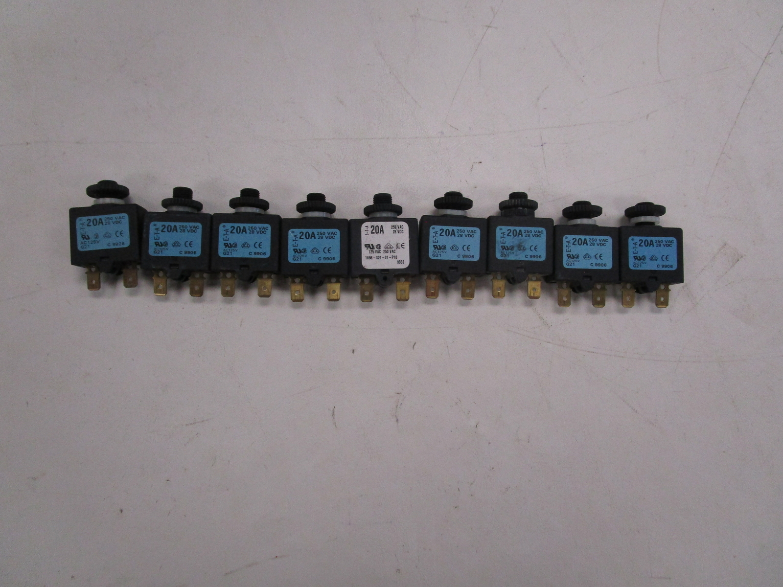 ETA PUSH TO RESET BREAKER (SET OF 9) 20 AMP WHITE / BLACK MARINE BOAT