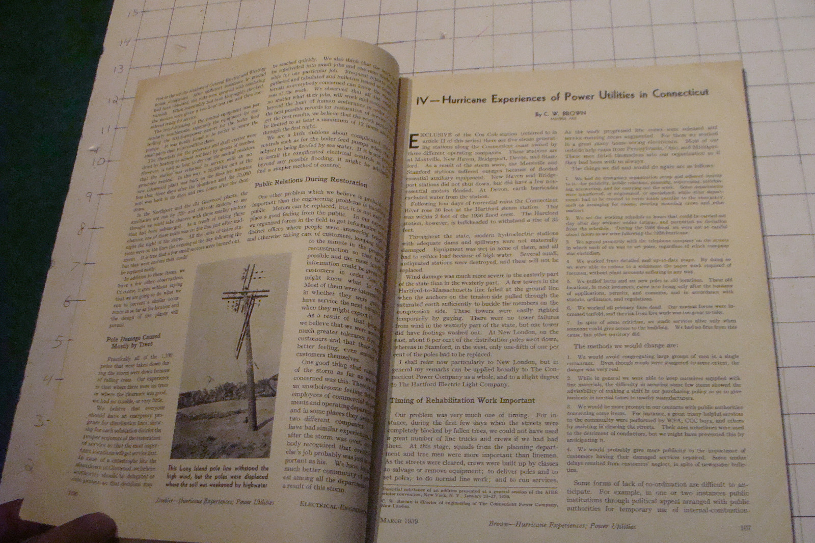 ELECTRICAL ENGINEERING march 1939 - New England hurricane power stuff, etc