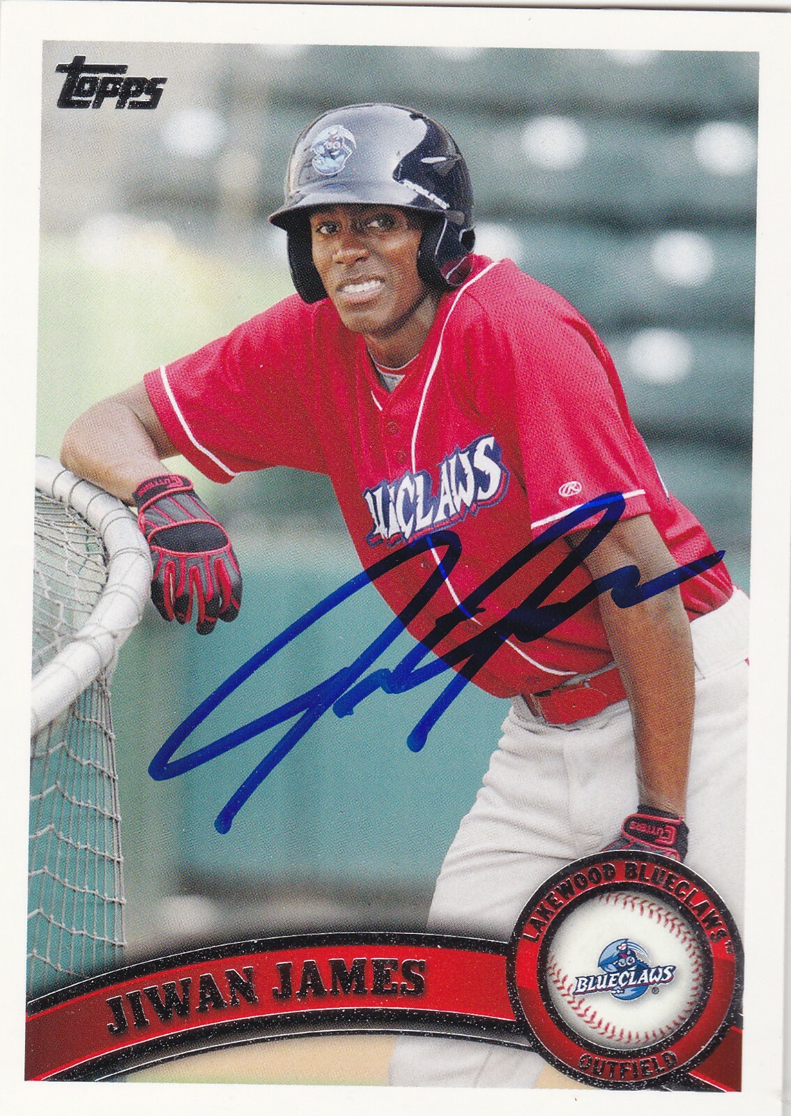 JIWAN JAMES LAKEWOOD BLUECLAWS SIGNED 2011 TOPPS PRO DEBUT MINOR CARD PHILLIES