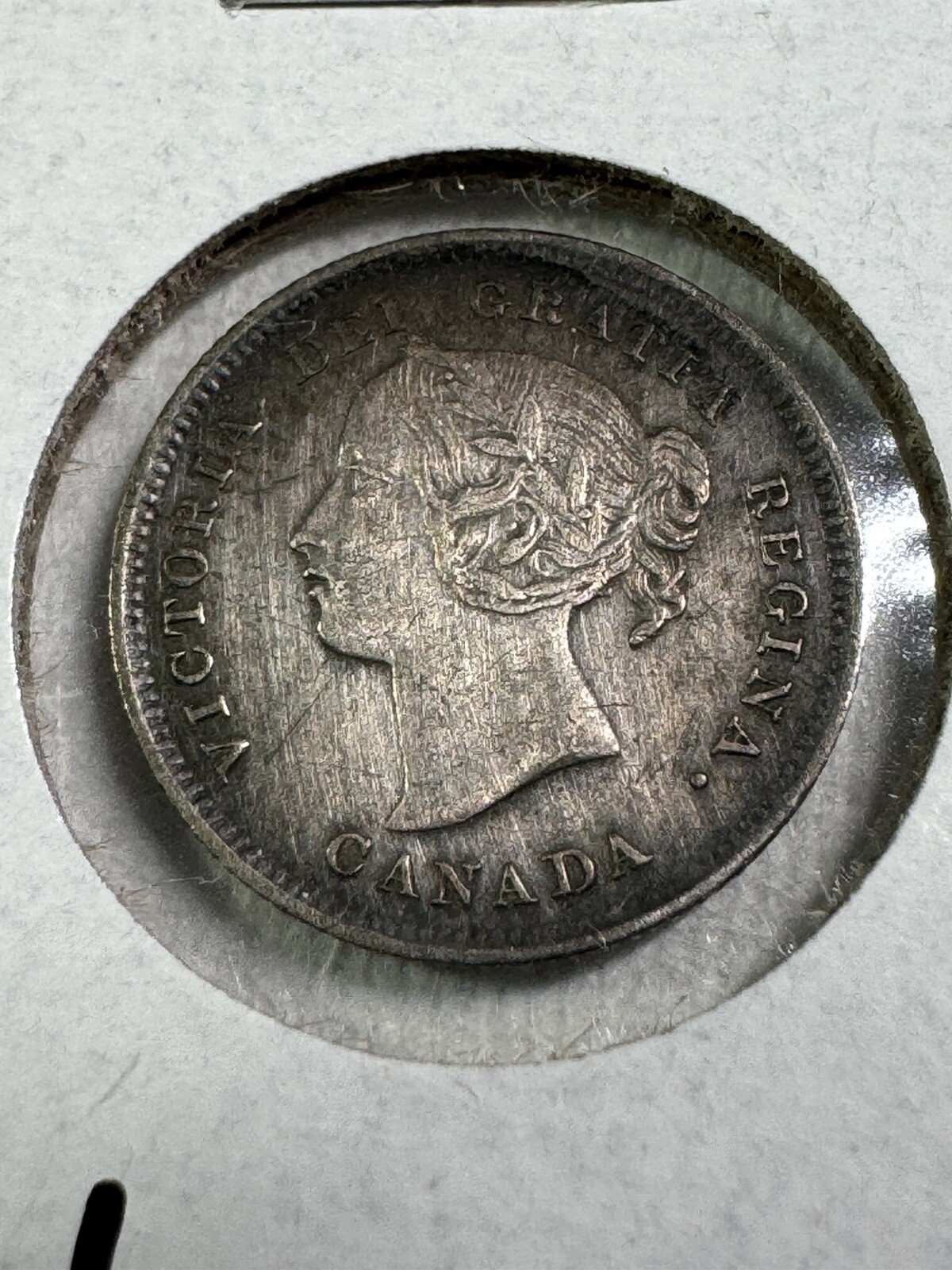 1891 Canada 5 Cents Small Silver Coin Cleaned