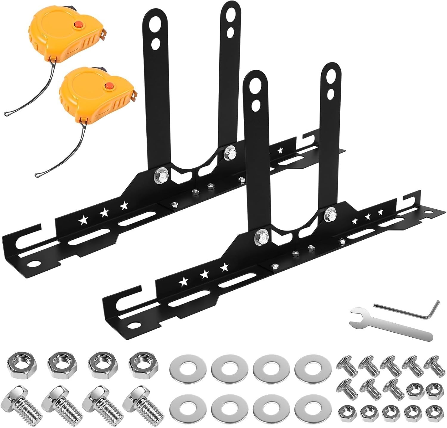 Portable Wheel Alignment Tool Kit with Toe Plates & Camber Toe Measurement Bars