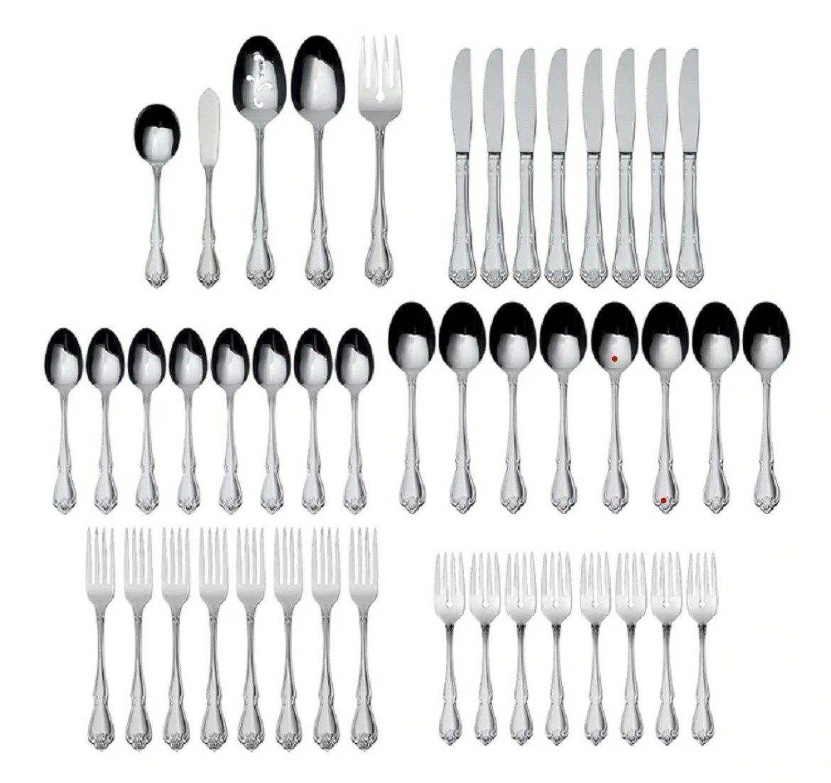 Oneida True Rose Stainless Steel 45pc. Flatware Set (Service for Eight)