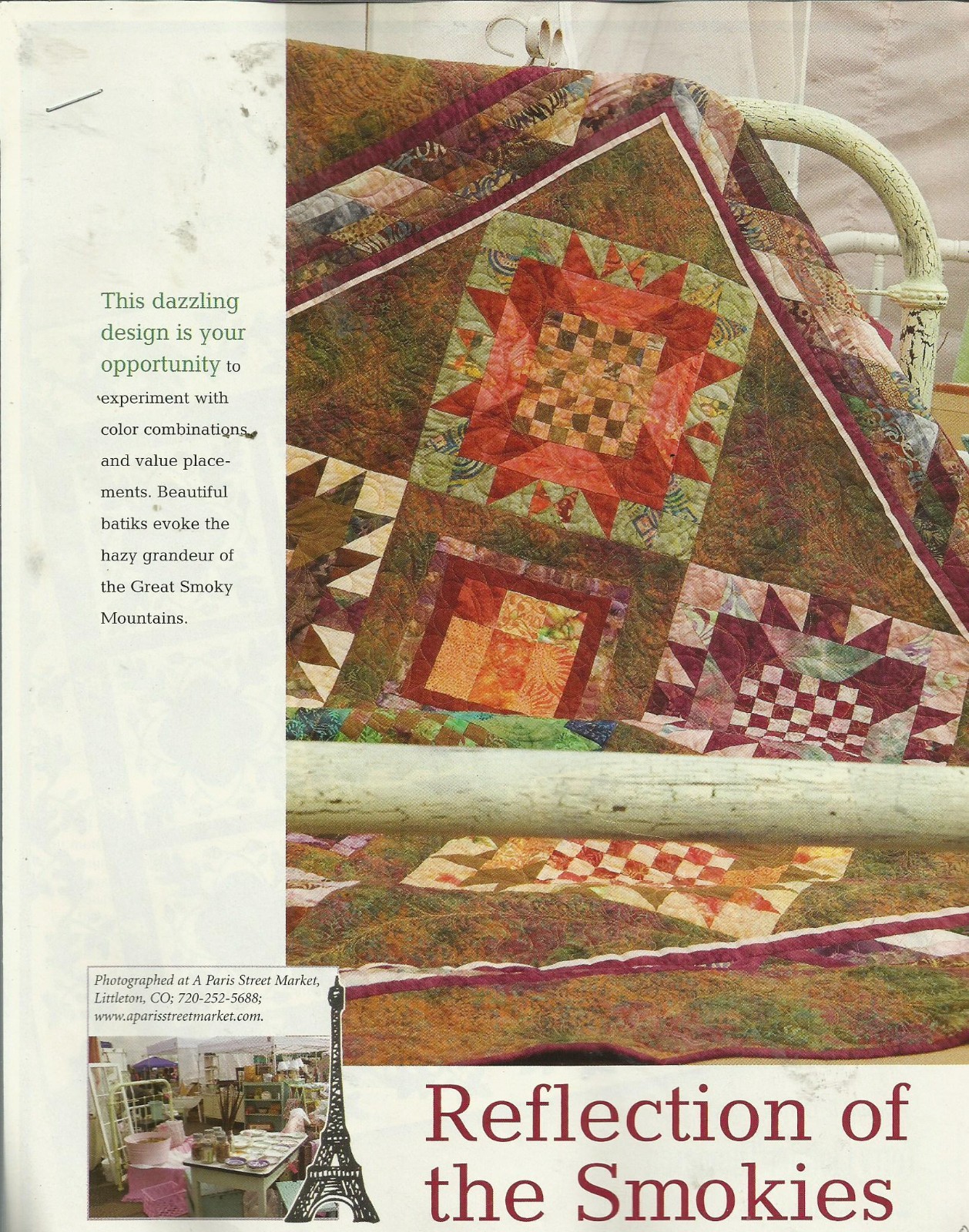 F0033  REFLECTION OF THE SMOKIES QUILT PATTERN/INSTRUCTIONS