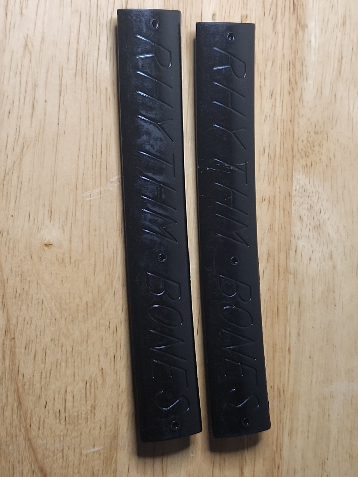 Pair Of Joe Birl Rhythm Bones Molded Black Plastic Percussion Instrument