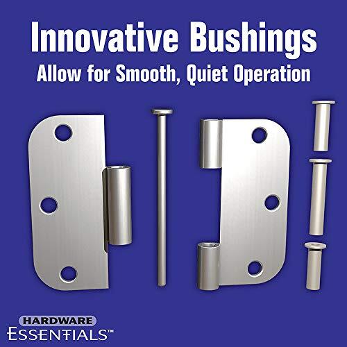 Hardware Essentials 854326 Square Corner Squeak-Proof Door Hinges 3-1/2 inch ...