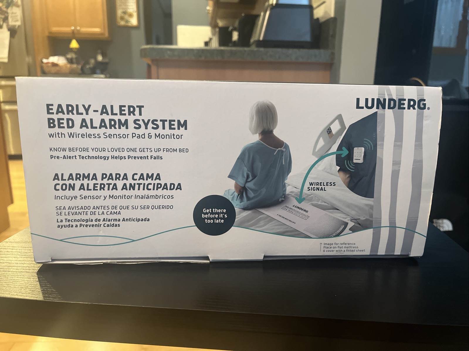 Lunderg Early Alert Bed Alarm for Elderly Adults - Wireless Sensor Pad Open Box.