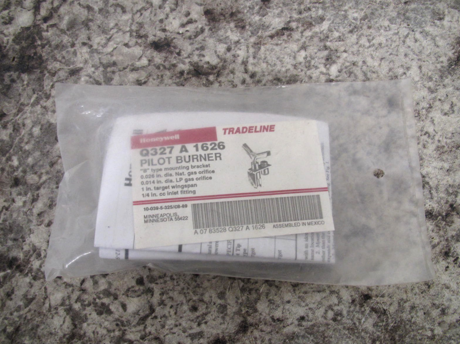 New Honeywell Q327 A 1626 / Q327A1626 NG / LP Pilot Burner Free Shipping