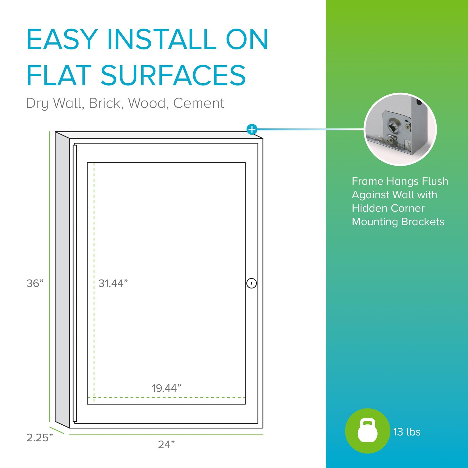 Ghent's Vinyl 36" x 24" 1 Door Enclosed Bulletin Board in Ivory