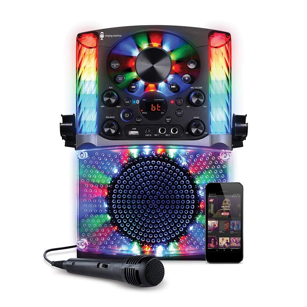 Singing Machine SML625BTBKD Bluetooth CD+G Karaoke System Black