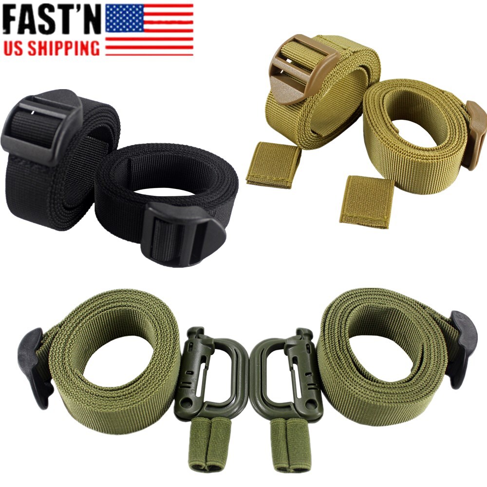 2Pcs 1inch Heavy Duty Molle Utility Nylon Strap with Buckle Backpack Accessory