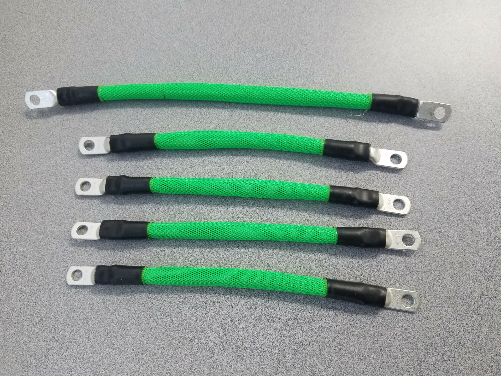 EZGO RXV Golf Cart UPGRADE 2 Gauge NEON GREEN BRAIDED FULL SET (5)  CABLES