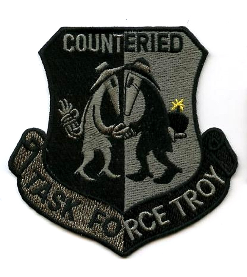 GWOT NATO ISAF AFGHANISTAN WAR TROPHY vêlkrö PATCH: TASK FORCE TROY COUNTER IED