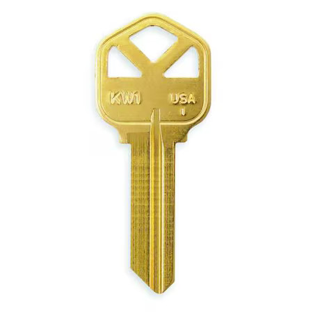 Kaba Ilco Kw1-Br Key Blank, Brass, Type 1176, 5 Pin, Pk50