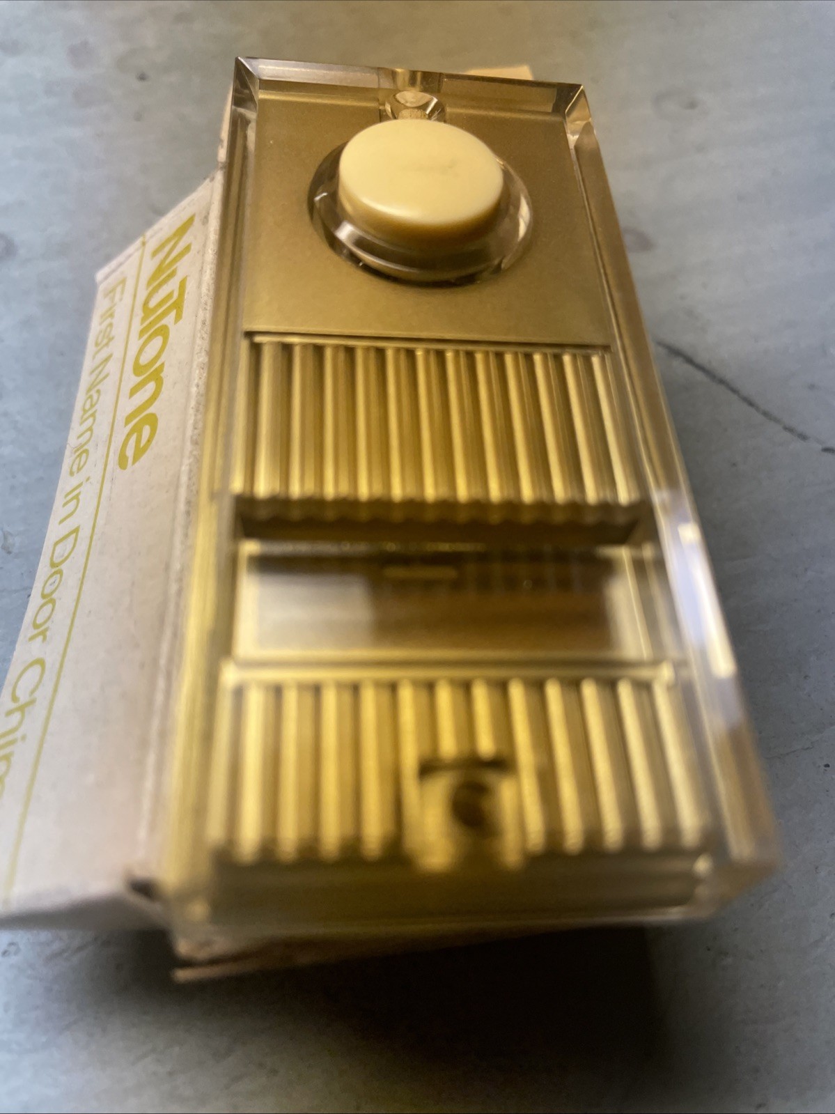 NEW NuTone Lighted Decorator Push Button PB-8LV Goldtone NOS Last One