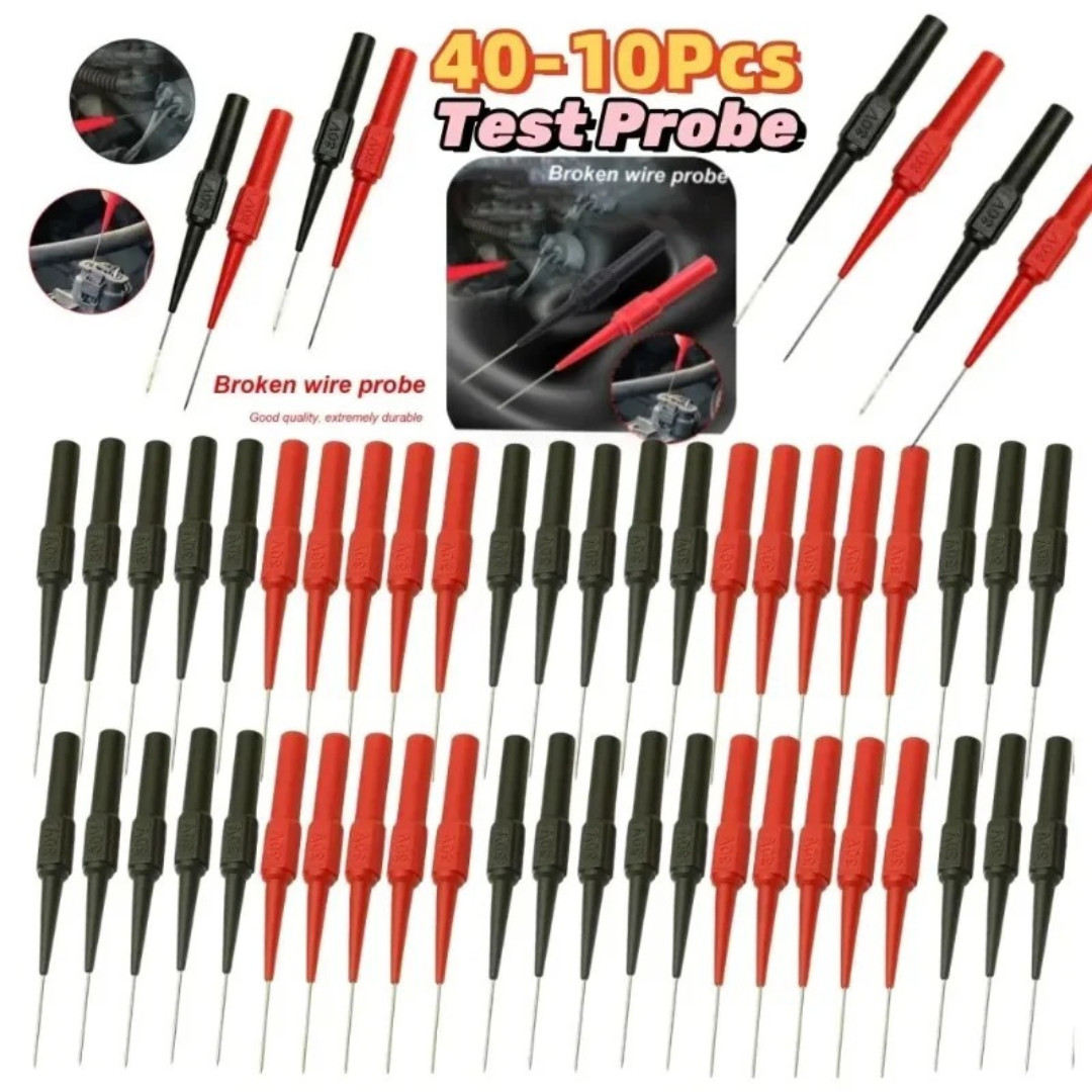 10PCS Multimeter Test Lead Extension Back Piercing Needle Tip Probes Kit