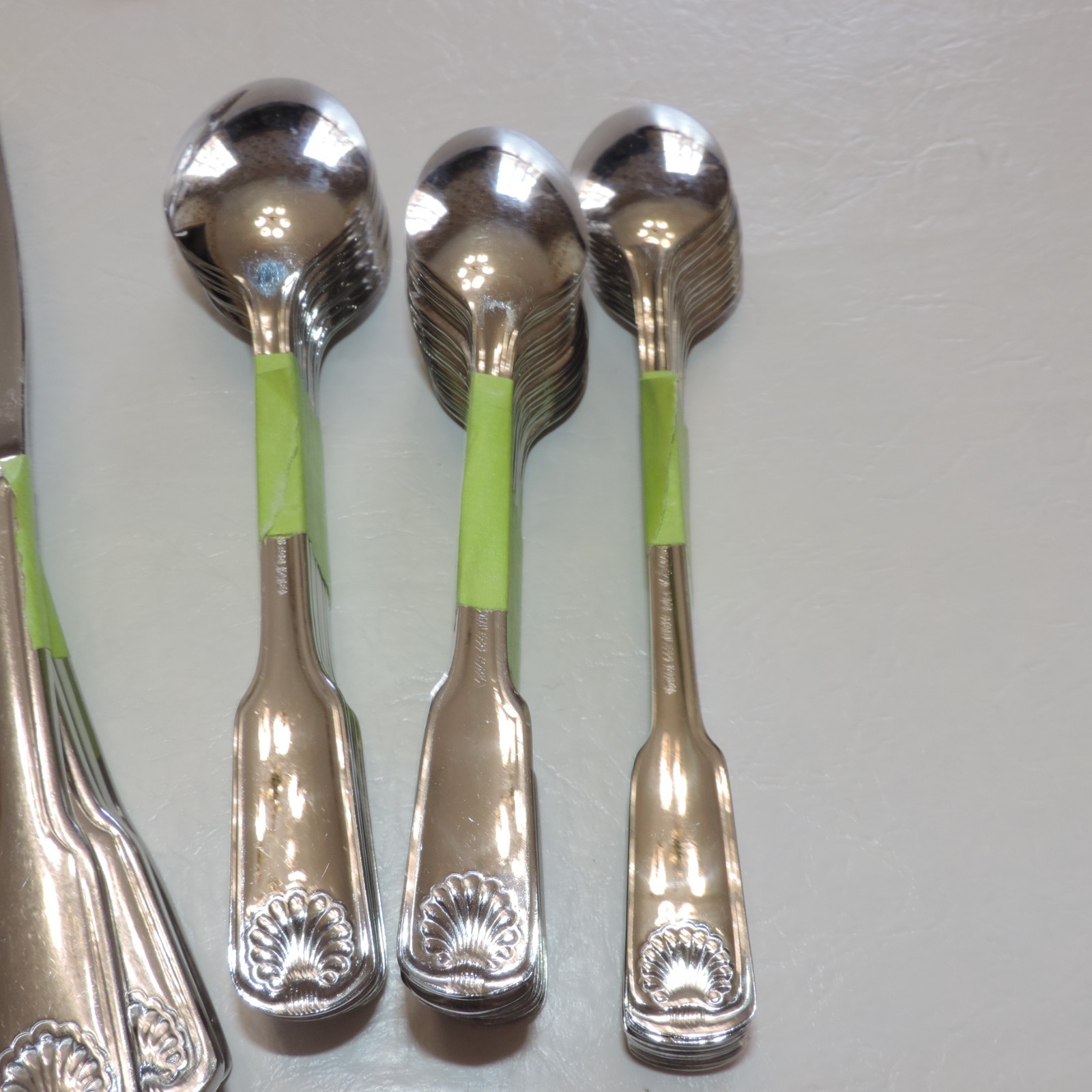 Cambridge SHELL Stainless Flatware 12 7-pc Place Settings + Serving 100 Pieces