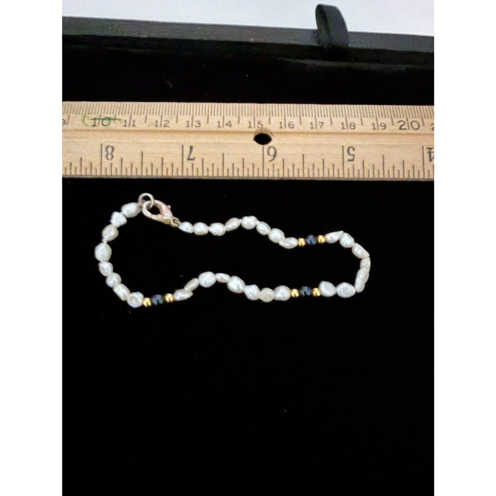 freshwater pearl and metal ball bracelet