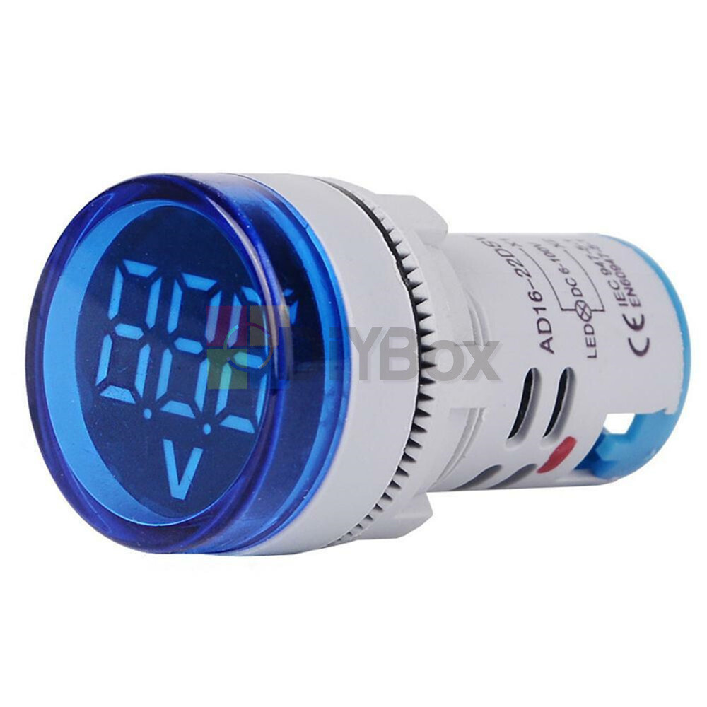 DC 6-100V Digital Display Voltage Meter Volt Tester 22MM Mini LED Voltmeter New