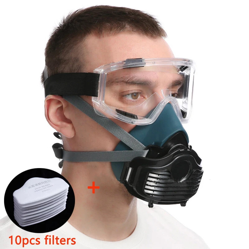 Mascarilla de silicona a prueba de polvo Respirador pintura aerosol con filtros