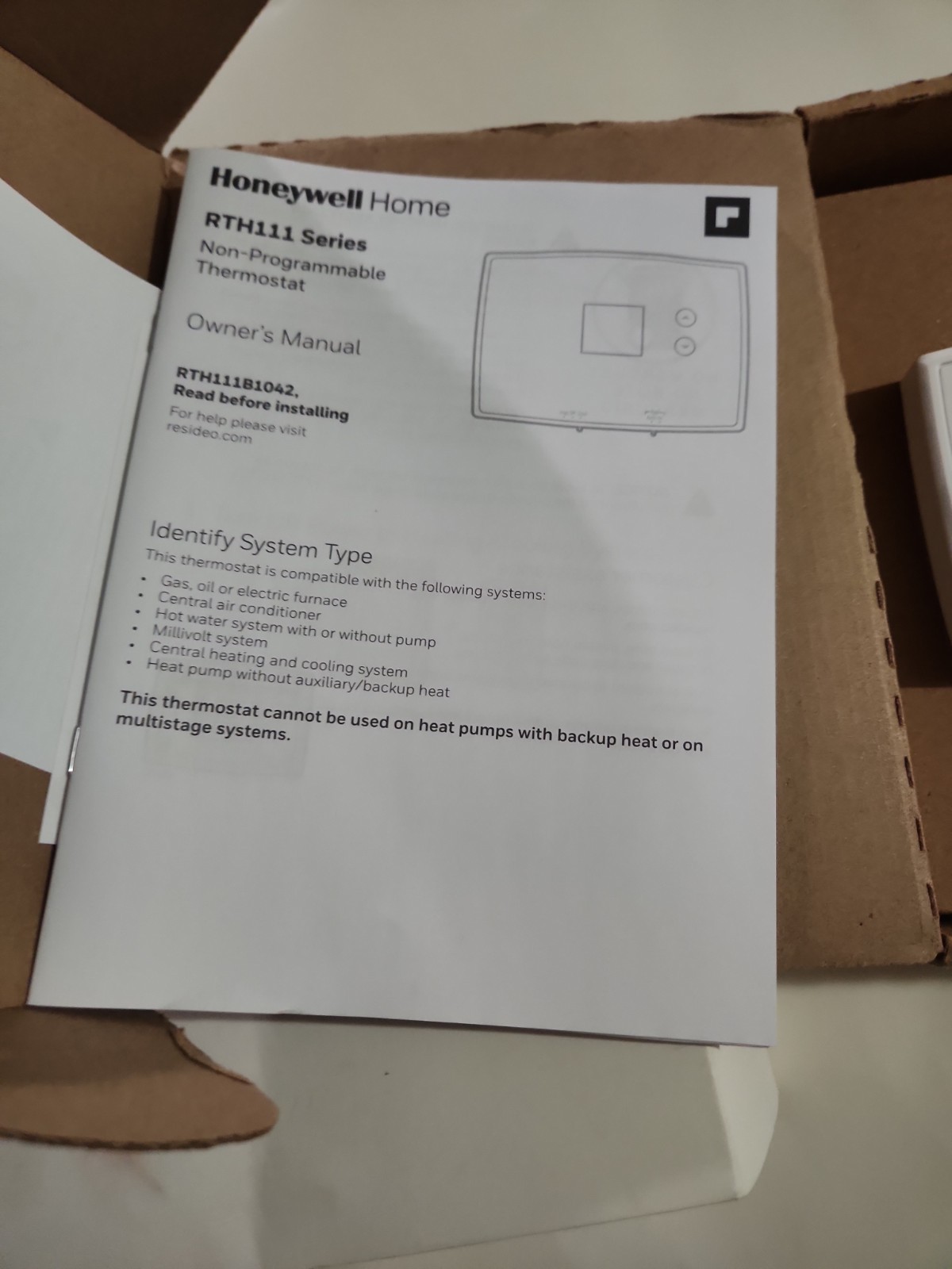 New Honeywell RTH111B Digital Thermostat White Non-programmable